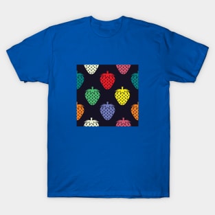 Colorful Strawberry Fruit Pattern T-Shirt